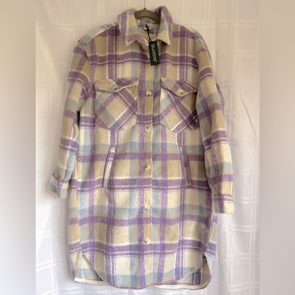 Long XL Blank NYC Shacket with side pockets!